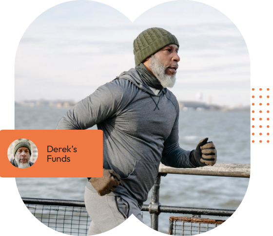 Man running along a river