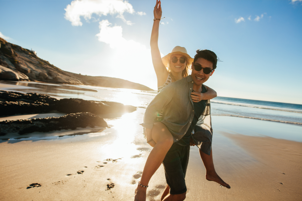 Couple planning holiday