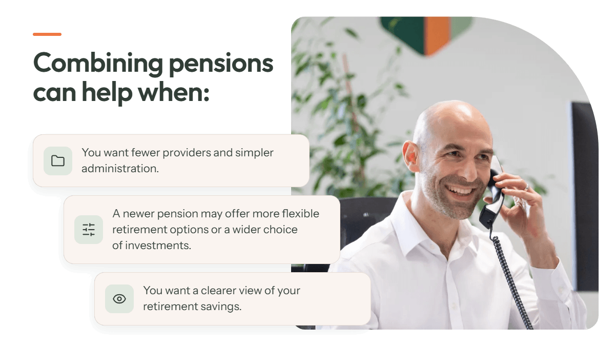 Should I combine my pensions before retirement? 4 Combining pensions